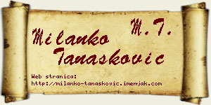 Milanko Tanasković vizit kartica